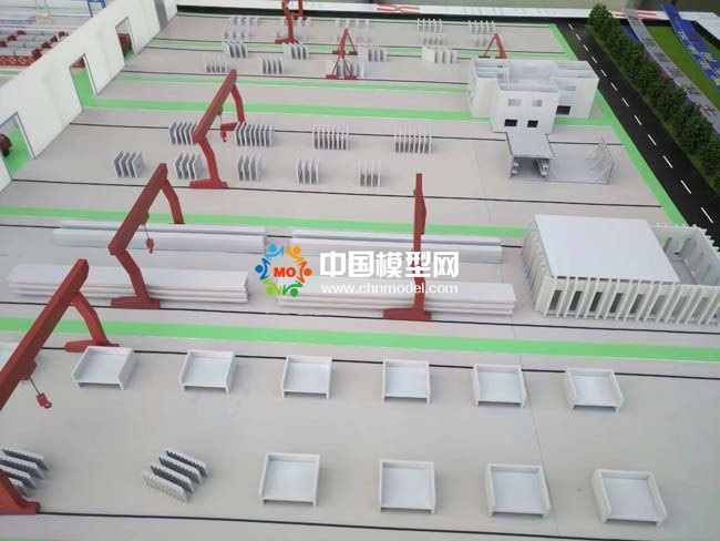 混凝土預制件沙盤模型，預制件生產線沙盤模型， 裝配式建筑沙盤模型